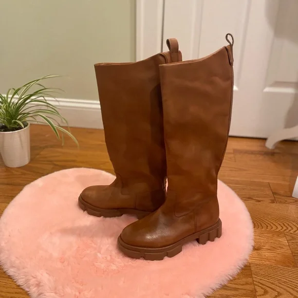 Free People Brooks Caramel Tall Boots size 38 - Picture 8 of 14